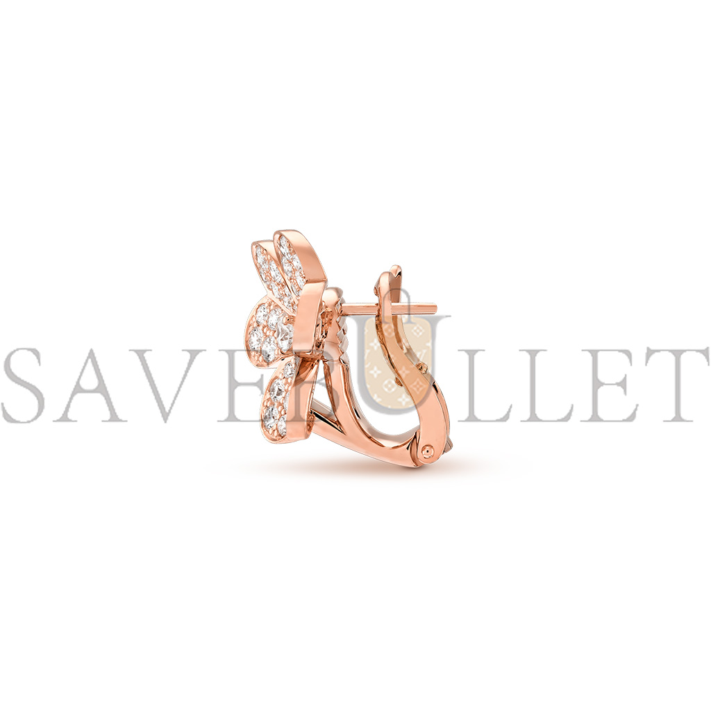 VAN CLEEF ARPELS FRIVOLE EARRINGS, SMALL MODEL - ROSE GOLD, DIAMOND  VCARP7RM00